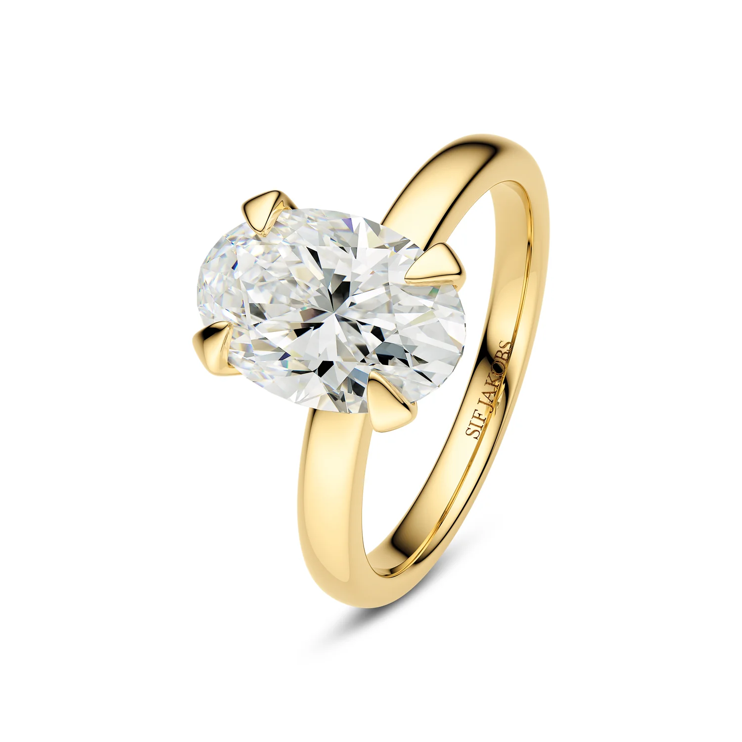 Ring Grace Ovale Solitaire - 14k Gelbgold oder Weißgold 1.00-3.00 ct TW G-H VS lab-grown Diamant - Image 4