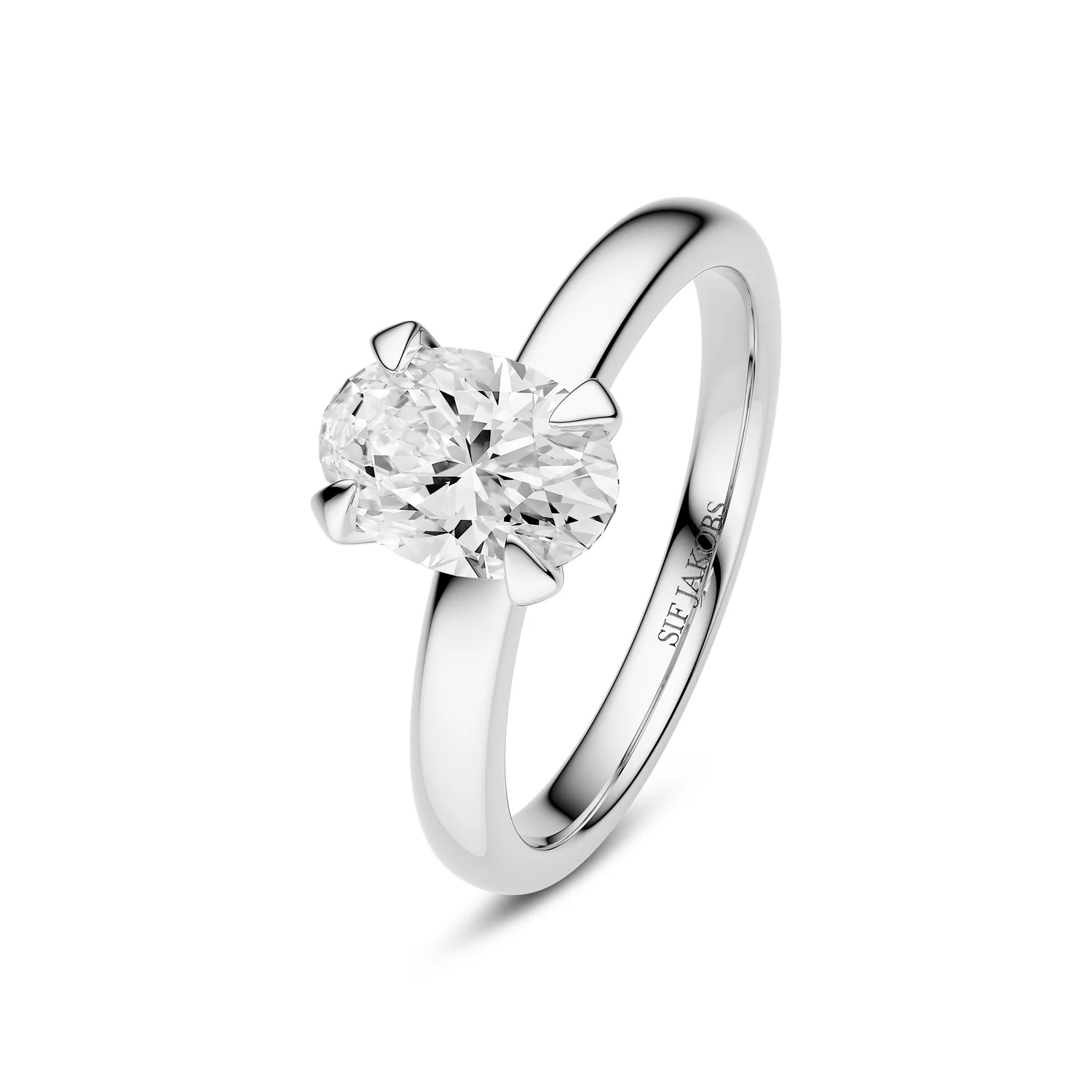 Ring Grace Ovale Solitaire - 14k Gelbgold oder Weißgold 1.00-3.00 ct TW G-H VS lab-grown Diamant - Image 7